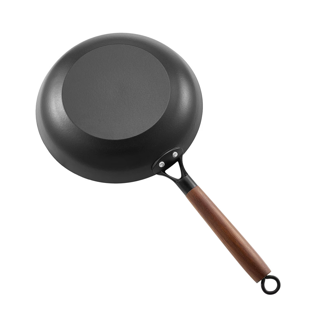 3-Piece Cast Iron Frying Pan Set, 8/10/12 Inch Nonstick Skillets with Wooden Handle, Induction Compatible Cast Iron Pans for Kitchen Cooking