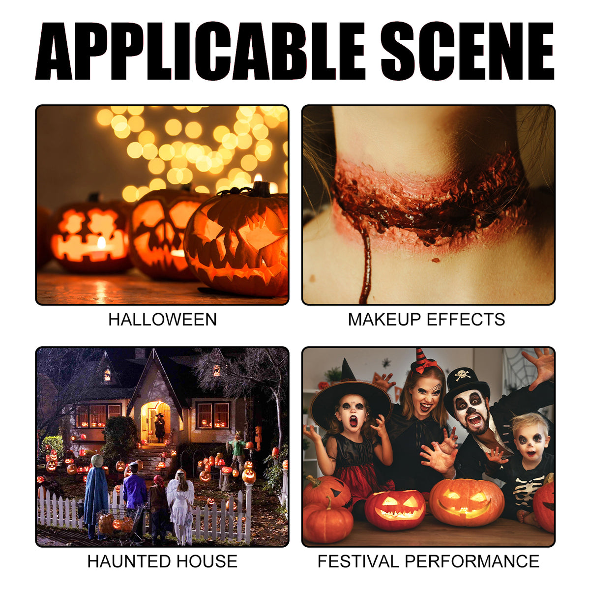 Halloween Skin Wax & Fake Blood Makeup Kit, Scar Makeup Props for Horror Look, Party Cosplay Makeup Set