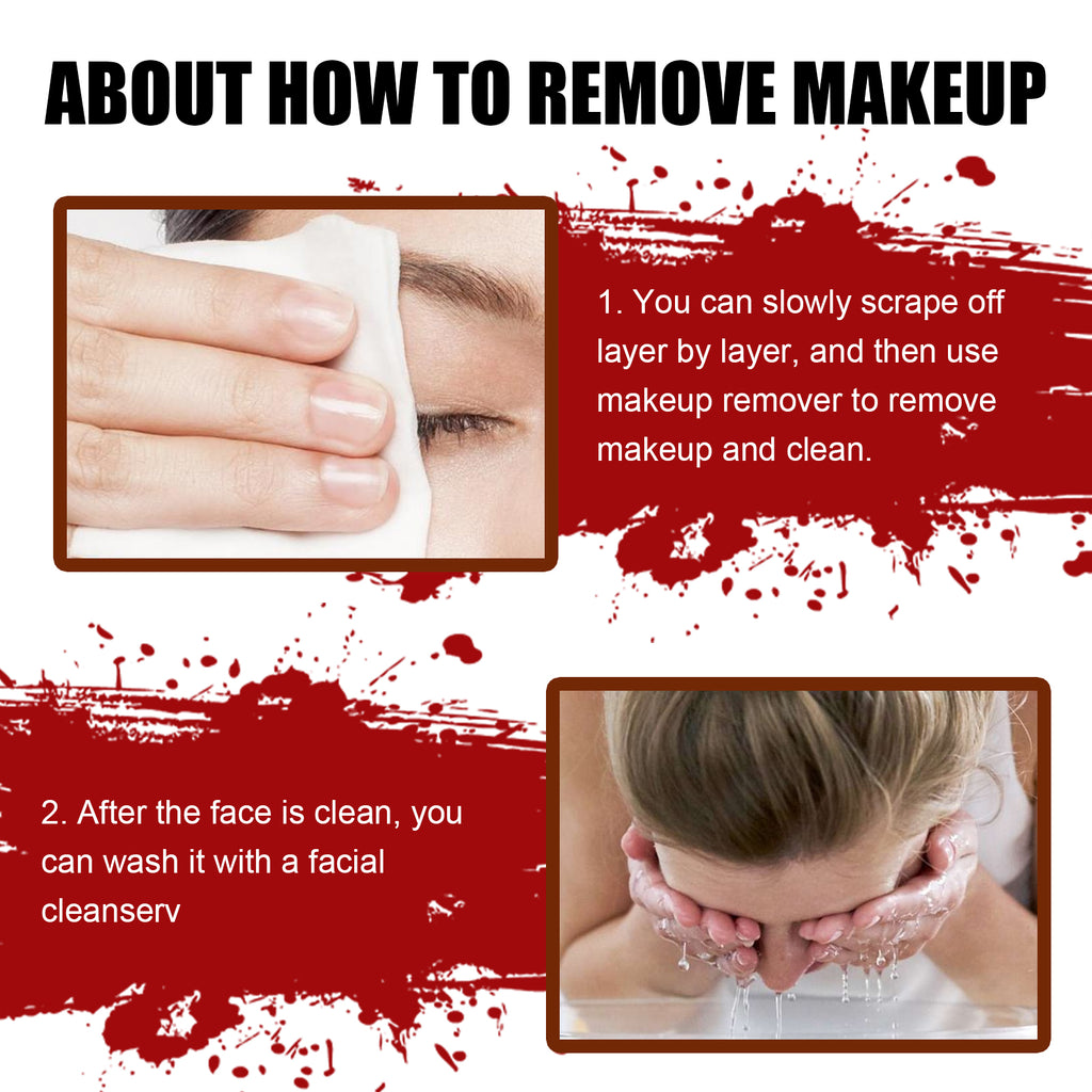 Halloween Skin Wax & Fake Blood Makeup Kit, Scar Makeup Props for Horror Look, Party Cosplay Makeup Set