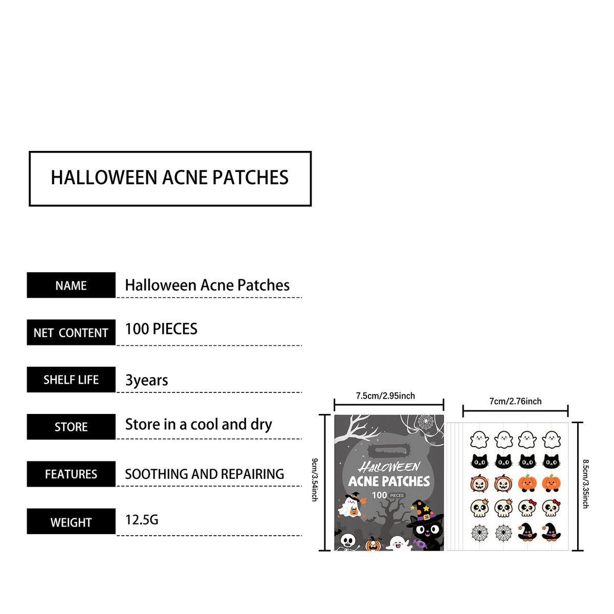 Halloween Acne Patch: A Gentle, Skin-Friendly, Natural, Breathable, Protective And Comfortable Skin Care Patch