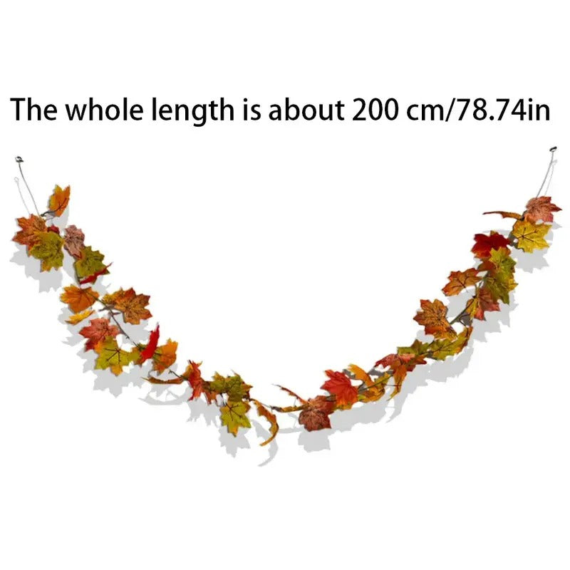 5-Piece 78.7 in Artificial Maple Leaf Ivy Garland, Decorative Fall Foliage Vine for Halloween, Home, Garden and Party Decor