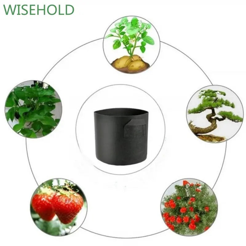 3-Pack 5-Gallon Fabric Grow Bags with Durable Handles, Nonwoven Planters for Vegetables, Fruits, Flowers and Herbs