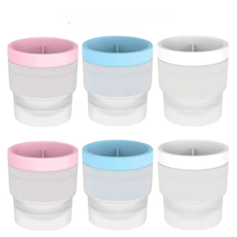 6PCS Reusable Large Round Ice Cube Mold, Stackable Silicone Ice Ball Maker, Easy-Release Ice Molds for Whiskey, Cocktails, Bourbon and Drinks
