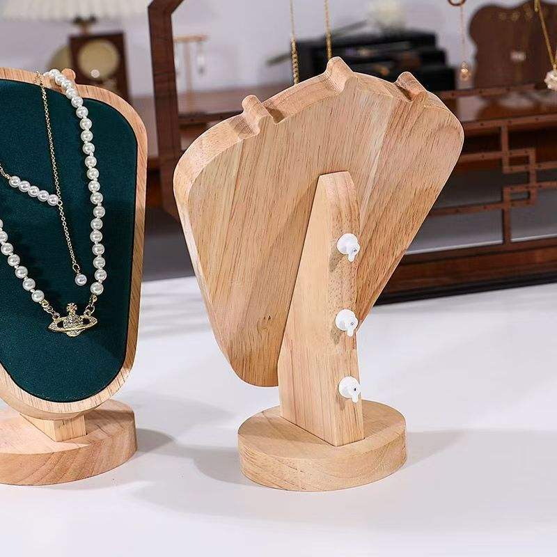 Wood Necklace Display Stand, Bust Jewelry Holder, Jewelry Organizer for Vendors, Retail Shows & Home Display