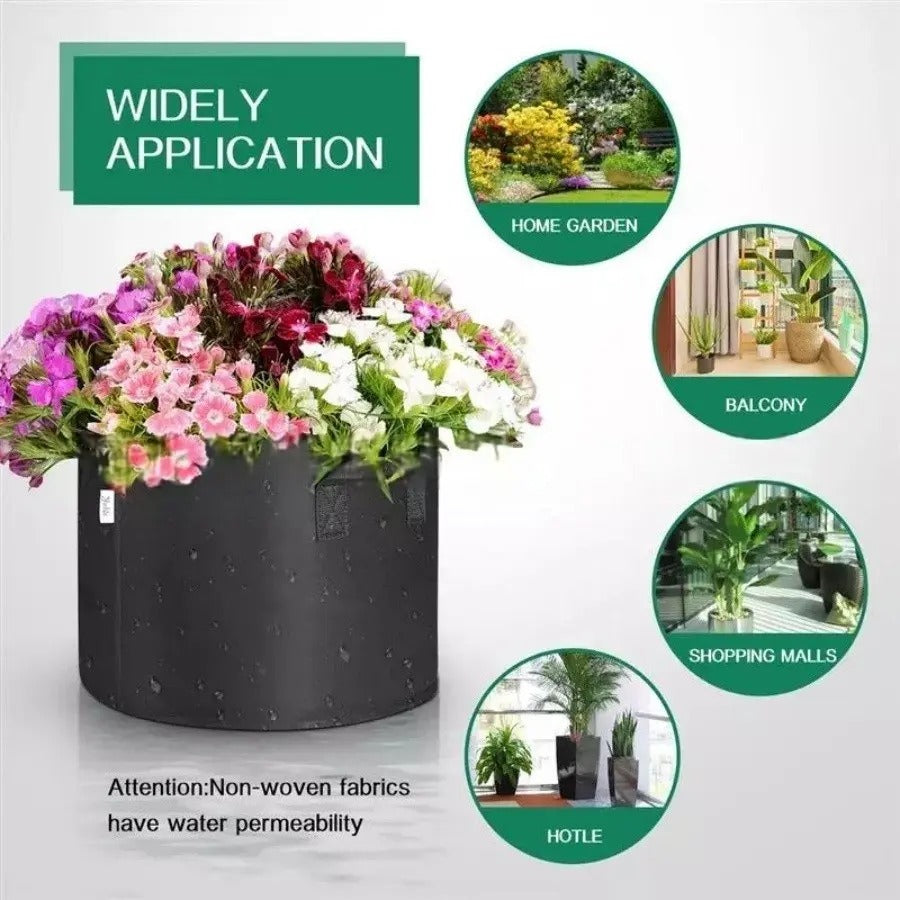 3-Pack 5-Gallon Fabric Grow Bags with Durable Handles, Nonwoven Planters for Vegetables, Fruits, Flowers and Herbs