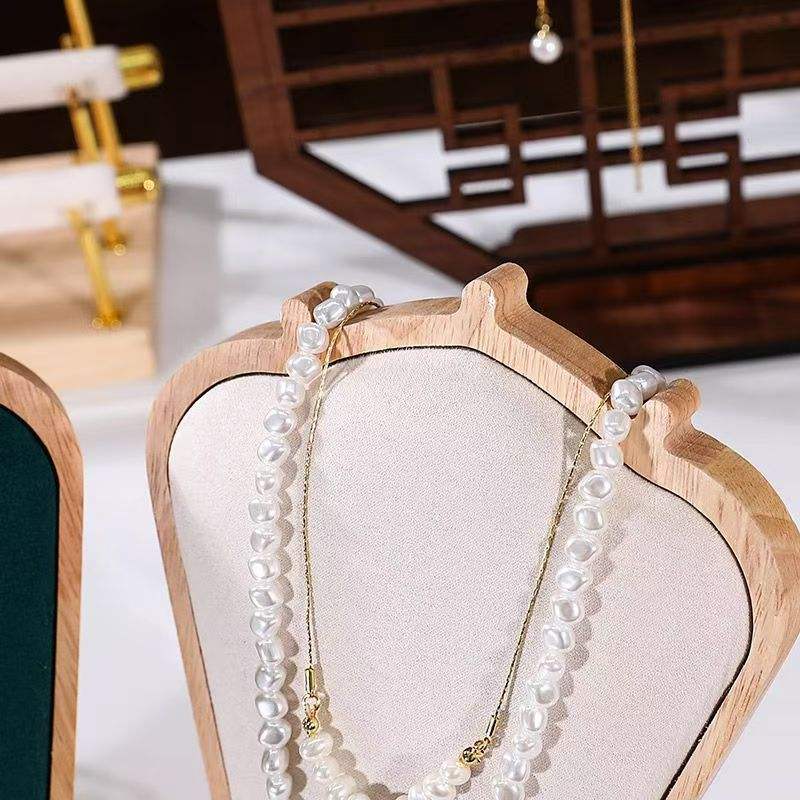 Wood Necklace Display Stand, Bust Jewelry Holder, Jewelry Organizer for Vendors, Retail Shows & Home Display