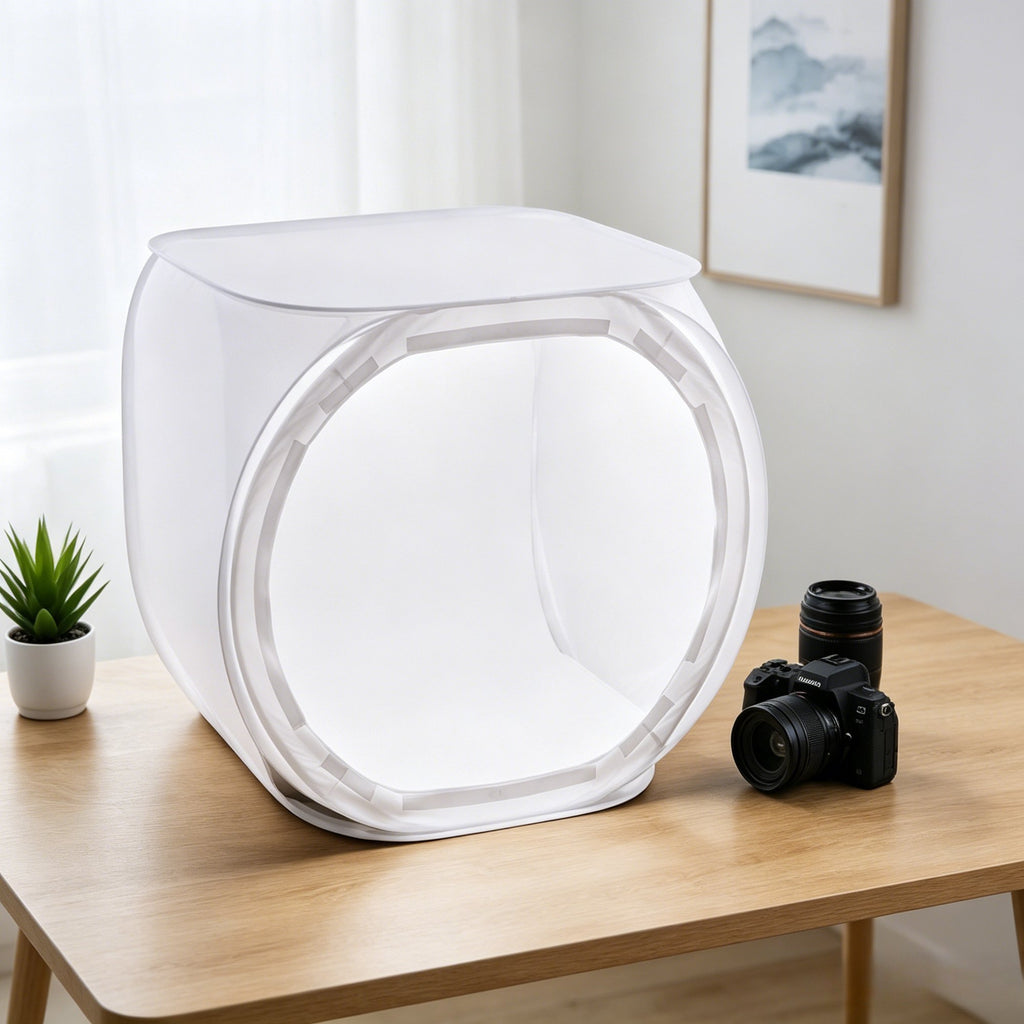Foldable Photo Studio Light Box, 24x24in Portable Photography Light Tent with Carry Bag, Soft Diffuser for Product Photography, Jewelry & Small Items