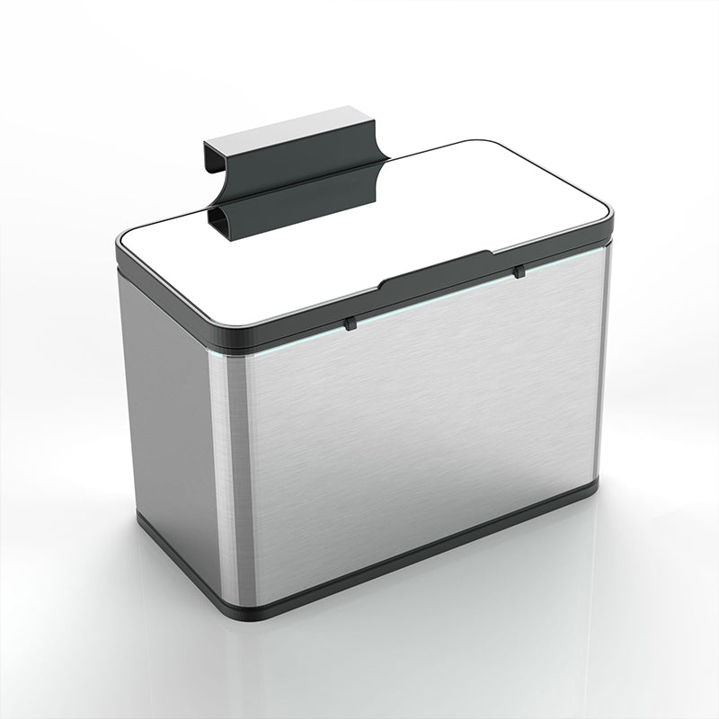 Wall Mounted Sliding Lid Trash Can, Compact Space-Saving Garbage Bin, Hanging Waste Basket for Kitchen & Bathroom