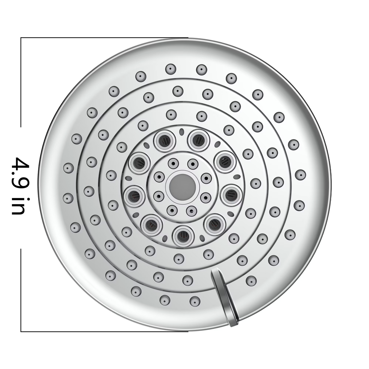 6-Setting High Pressure Rain Shower Head, 5 Inch, Fixed Wall Mount, Anti-Clog Nozzles, Works with Low Water Pressure