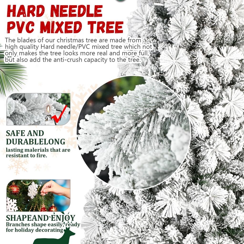4ft PVC/Hard Needle Mixed Flocked Tree