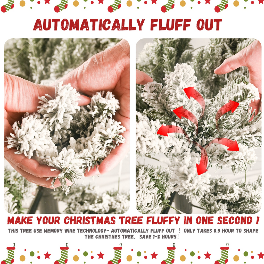 4ft PVC/Hard Needle Mixed Flocked Tree