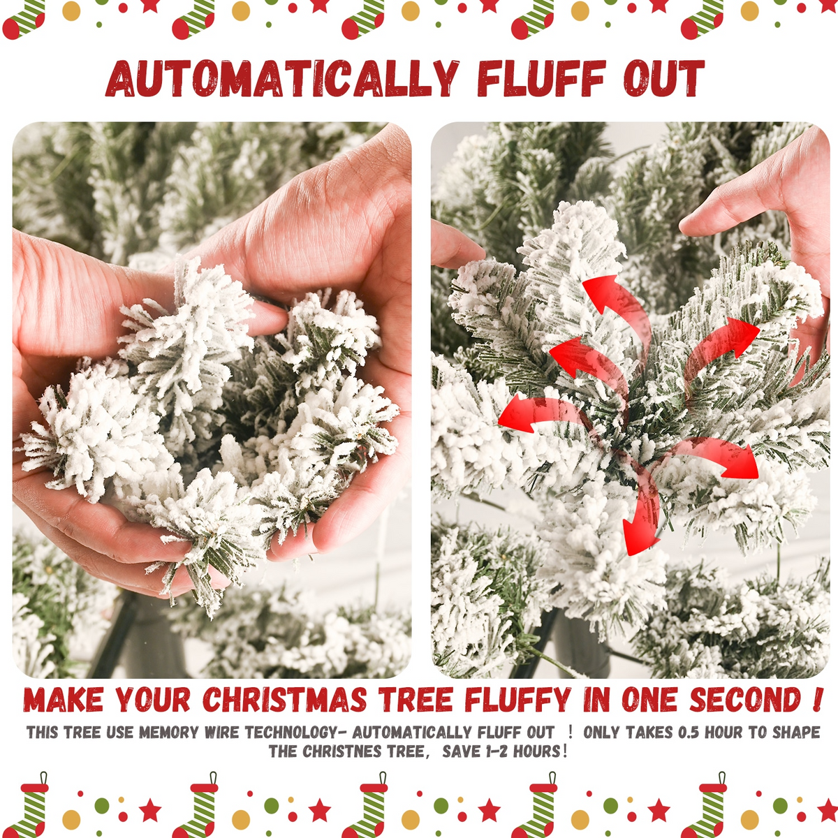 4ft PVC/Hard Needle Mixed Flocked Tree