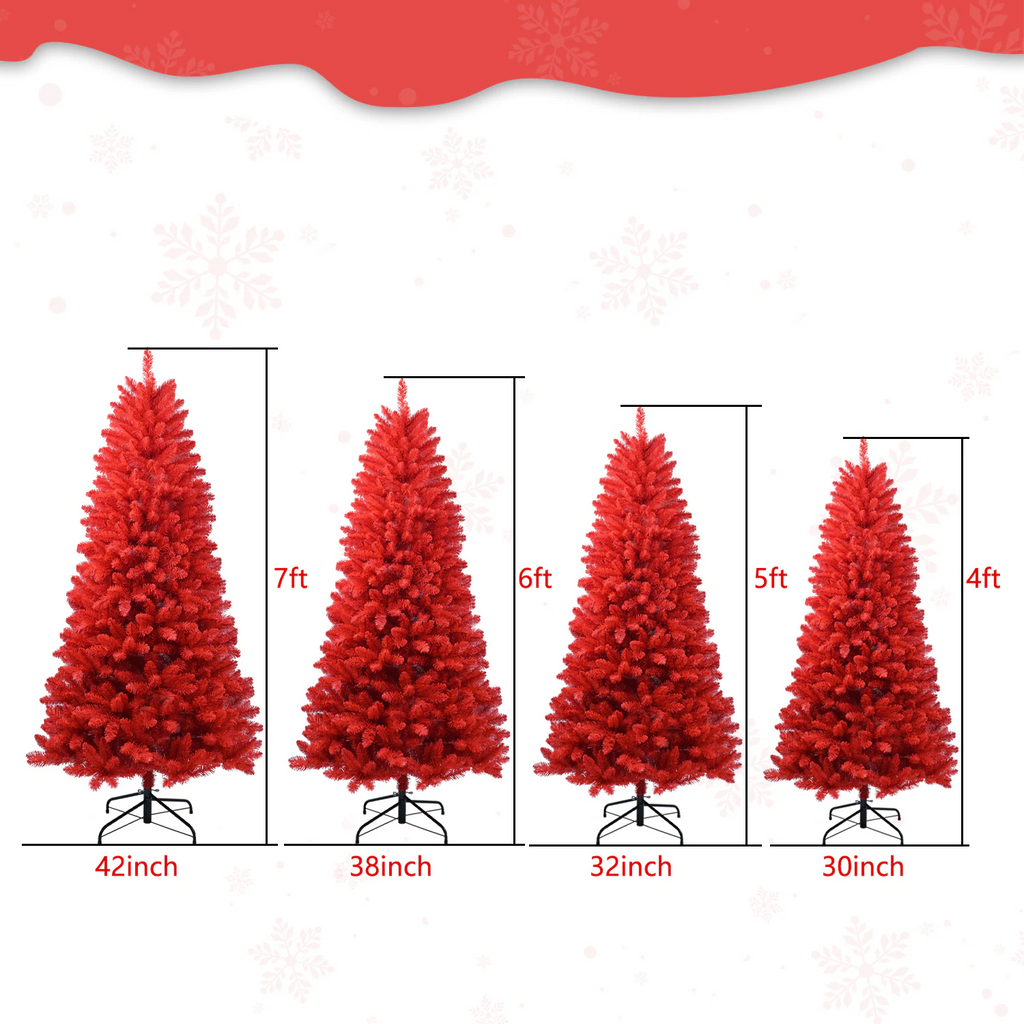 5FT PVC red tree