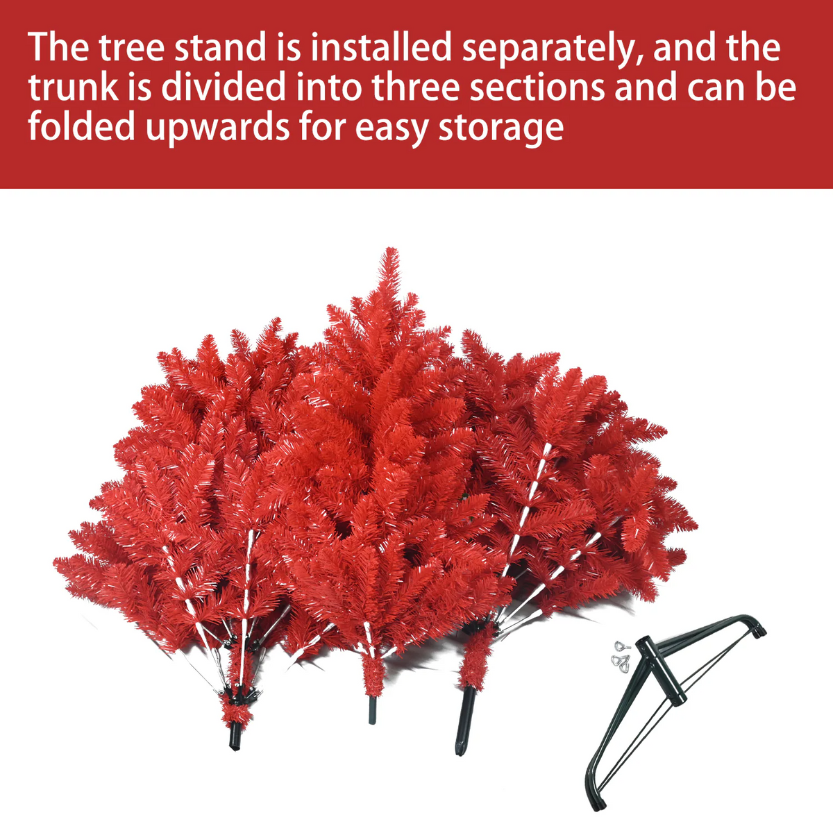 5FT PVC red tree