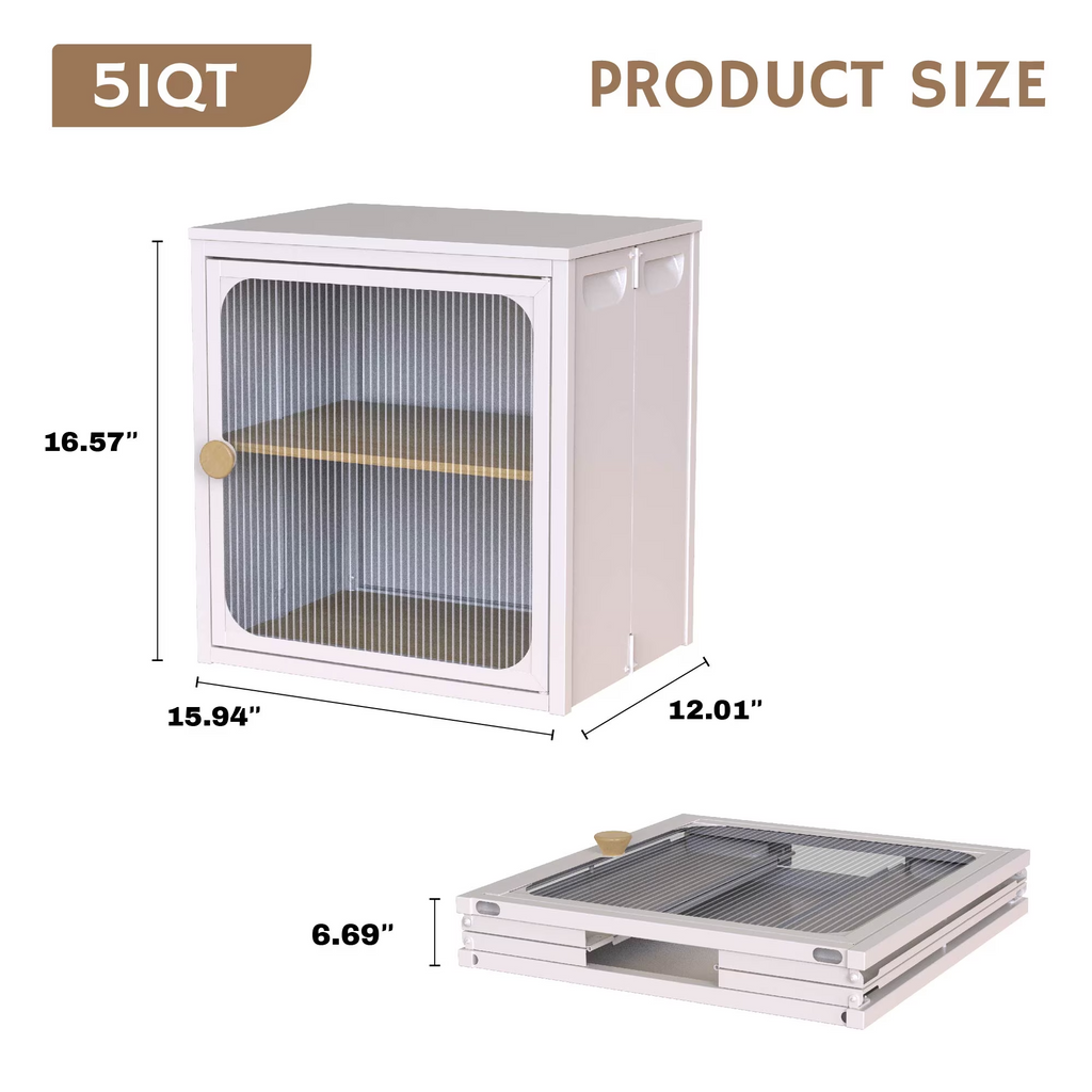 Single Sturdy & Convenient Foldable Cabinet, Durable Steel-Wood Combo with Anti-Slip Design & Quick Fold & Install, Storage Container with door