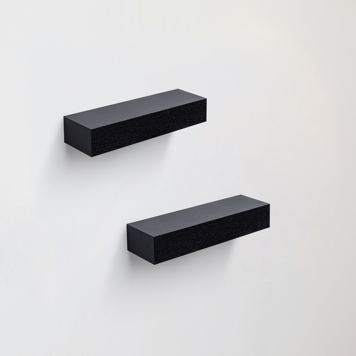 3-Piece Floating Wall Shelves, 18.11" Wood Wall Mounted Shelf Set for Books, Plants & Decor with Invisible Brackets, Black