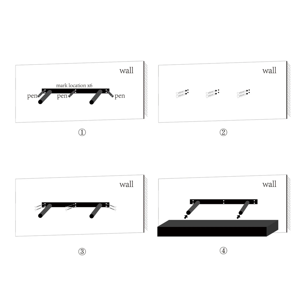 2-Piece Floating Wall Shelves w/LED Light, 18.11" Wood Wall Mounted Shelves for Books, Plants & Decor, Invisible Brackets, Black