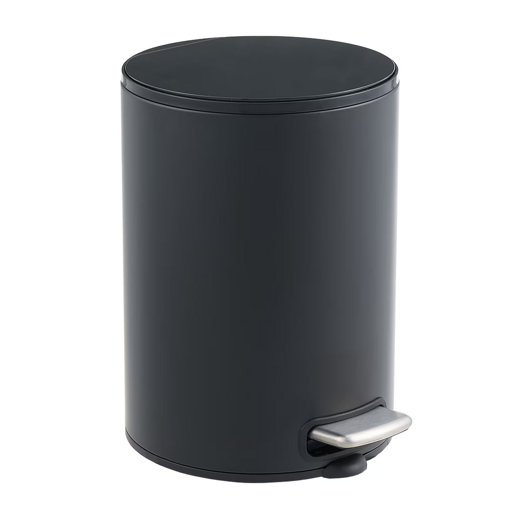 5L/1.32 Gallon Round Step Trash Can, Small Stainless Steel Bathroom Garbage Can with Foot Pedal and Removable Inner Bucket