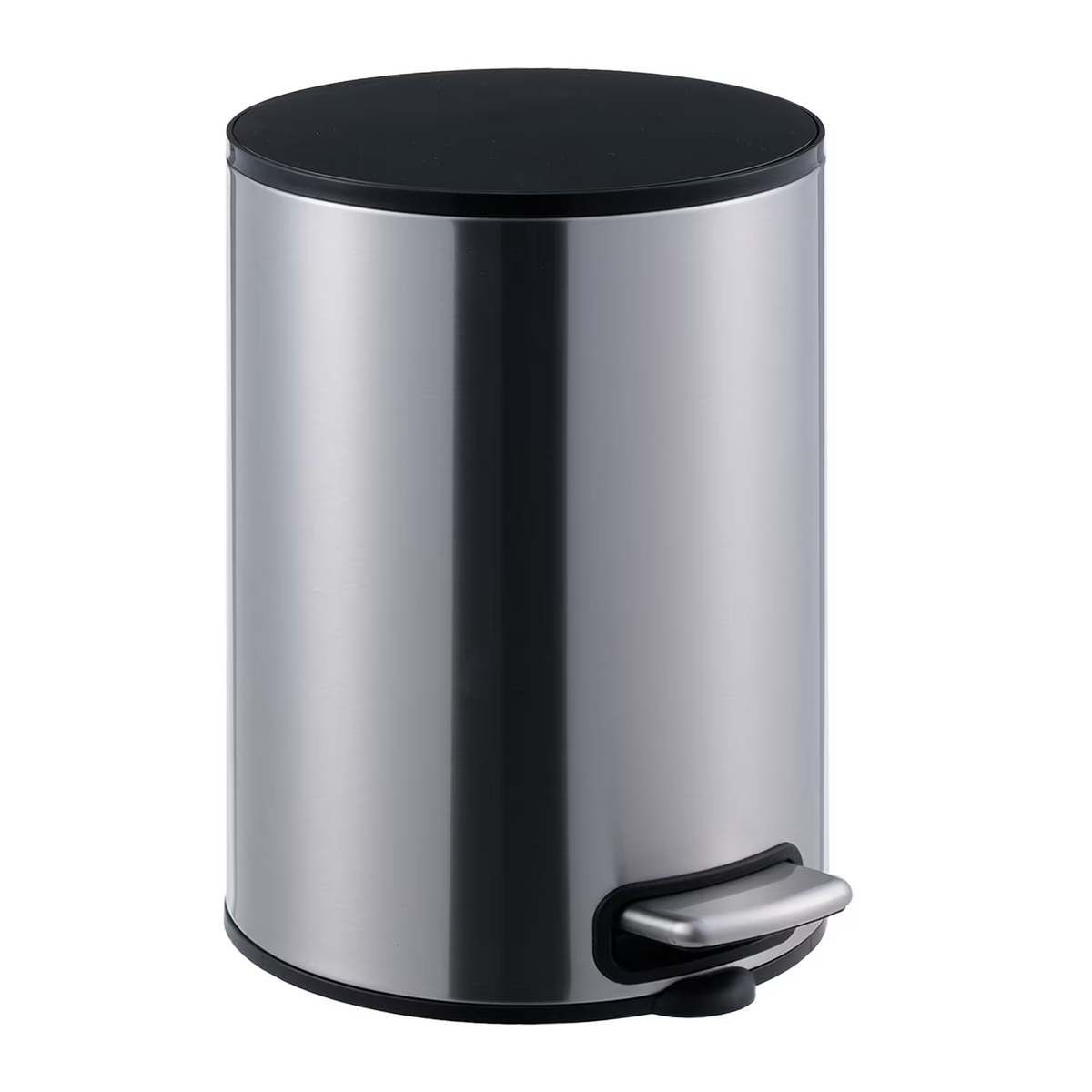 5L/1.32 Gallon Round Step Trash Can, Small Stainless Steel Bathroom Garbage Can with Foot Pedal and Removable Inner Bucket