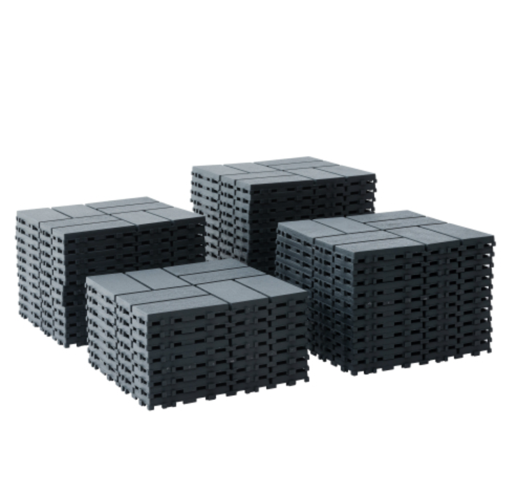 AEELLEEA 44 Pack Interlocking Plastic Deck Tiles, 12"x12" Waterproof Patio Tiles, All Weather Floor Tiles for Balcony Backyard Poolside
