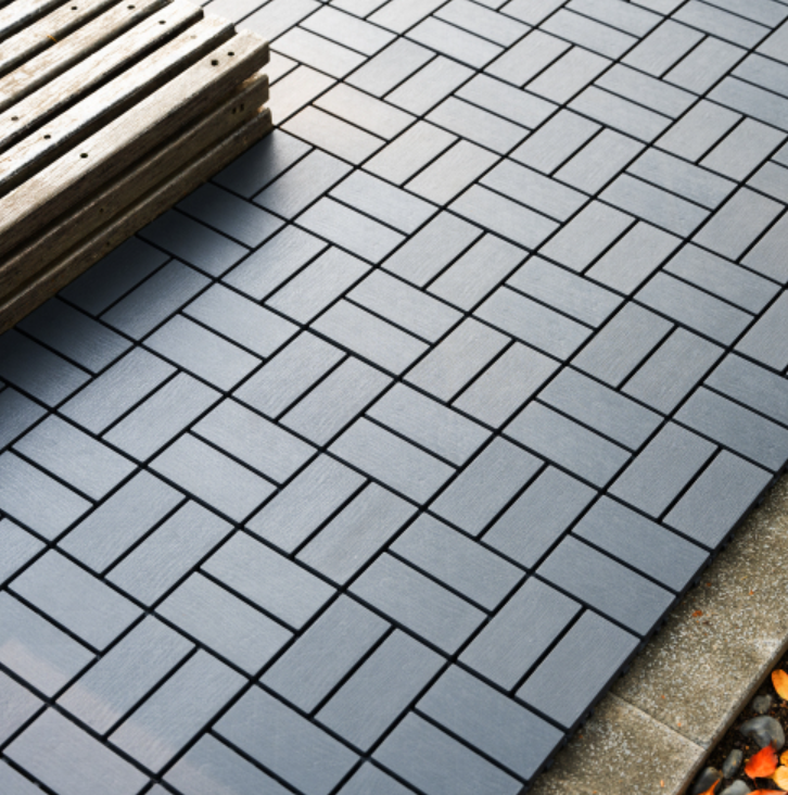 AEELLEEA 44 Pack Interlocking Plastic Deck Tiles, 12"x12" Waterproof Patio Tiles, All Weather Floor Tiles for Balcony Backyard Poolside