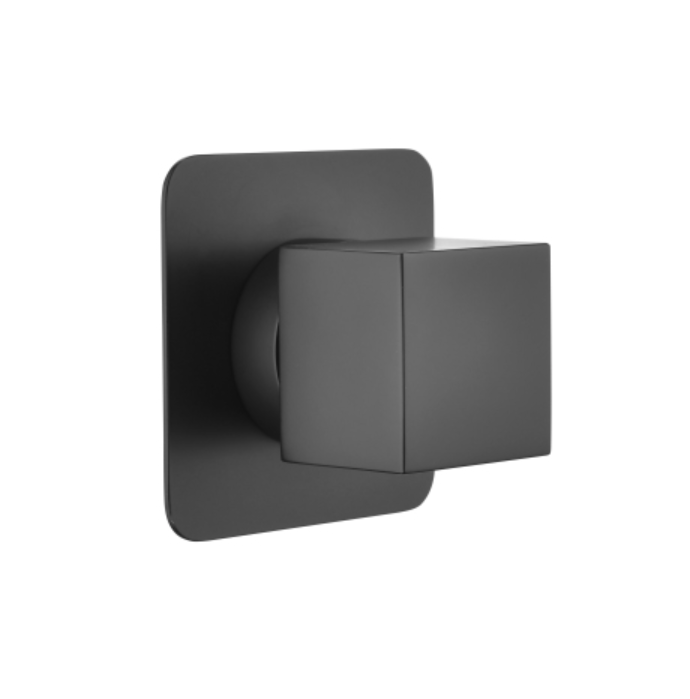 AEELLEEA 1 Pack Shower Volume Control Valve, 3/4 Inch Brass Concealed Wall Mount Valve with Matte Black Square Trim for Bathroom