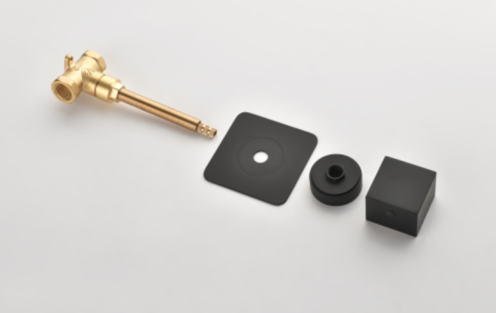 AEELLEEA 3/4 Inch Shower Volume Control Valve, Matte Black & Brass Water Flow Control Valve, 3 Piece Set