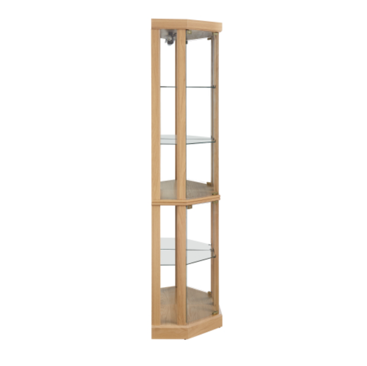 AEELLEEA Hexagonal Glass Curio Cabinet, Adjustable Tempered Glass Shelves, Mirrored Back, Magnetic Doors