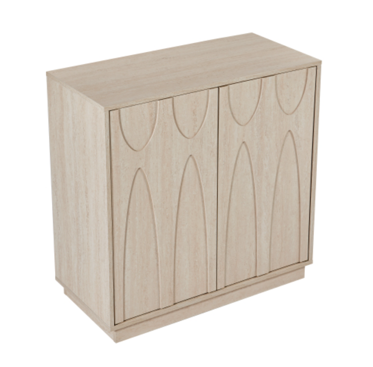 AEELLEEA Mid Century Modern Sideboard Cabinet, 2 Push-to-Open Doors Storage Credenza with Adjustable Shelf for Entryway Living Room