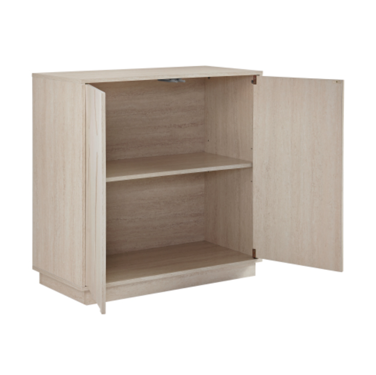 AEELLEEA Mid Century Modern Sideboard Cabinet, 2 Push-to-Open Doors Storage Credenza with Adjustable Shelf for Entryway Living Room