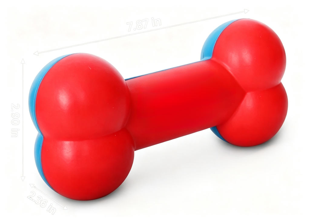 Bone-Shaped Dog Chew Toy, Floating Fetch Toy for Indoor & Outdoor Water Play, Red & Blue