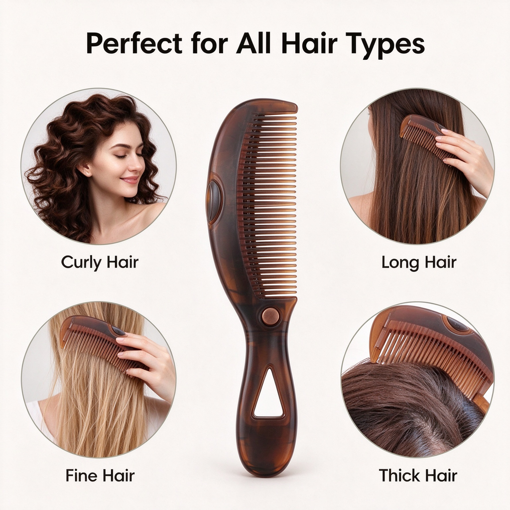 Self-Cleaning Scalp Massage Brush, Ergonomic Silicone Detangling Hair Comb for Daily Hair Care, for All Hair Types