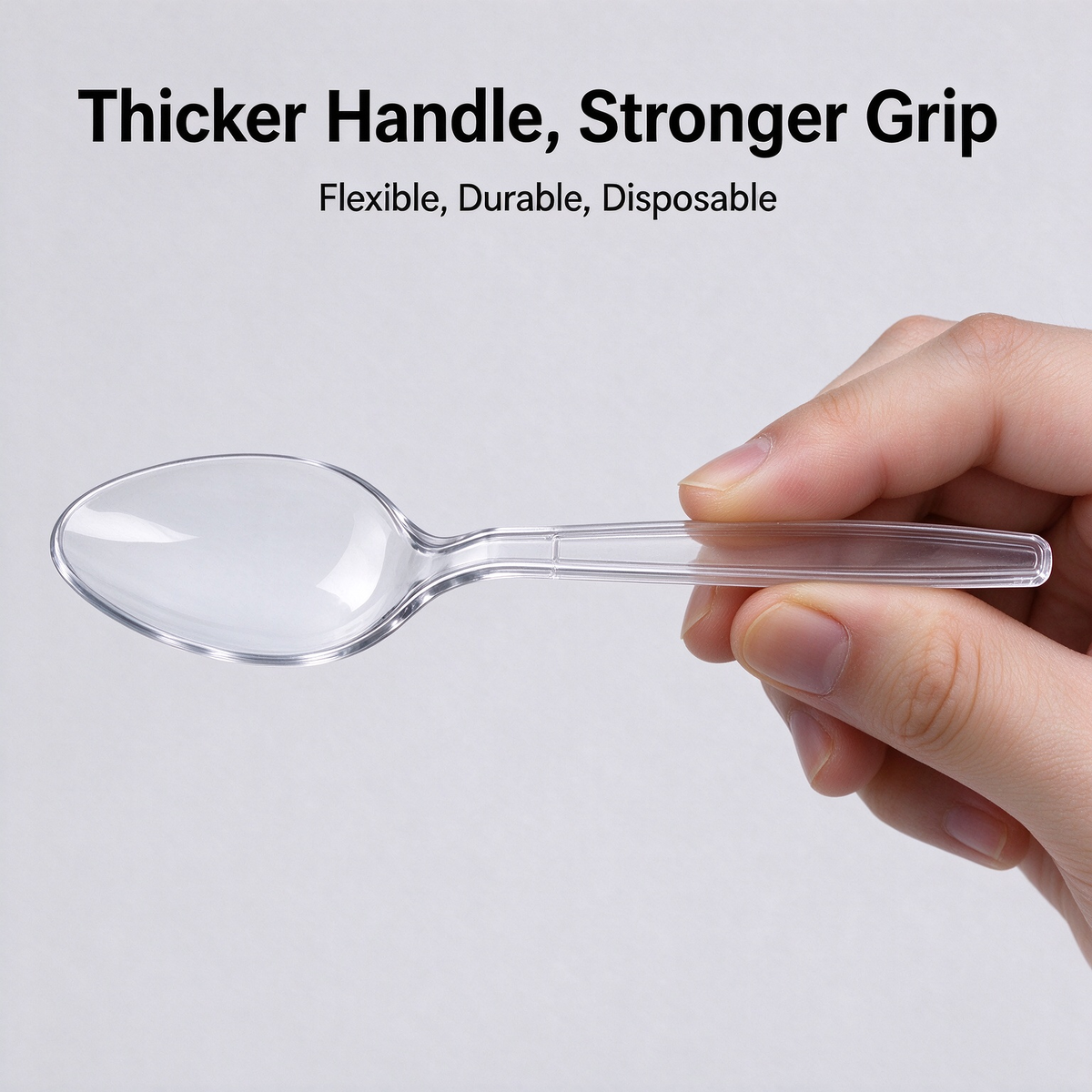 300‑Count Heavy‑Duty White Disposable Plastic Spoons Bulk, 6‑Inch Heat‑Resistant Flatware for Hot & Cold Food, Party & Event Utensils