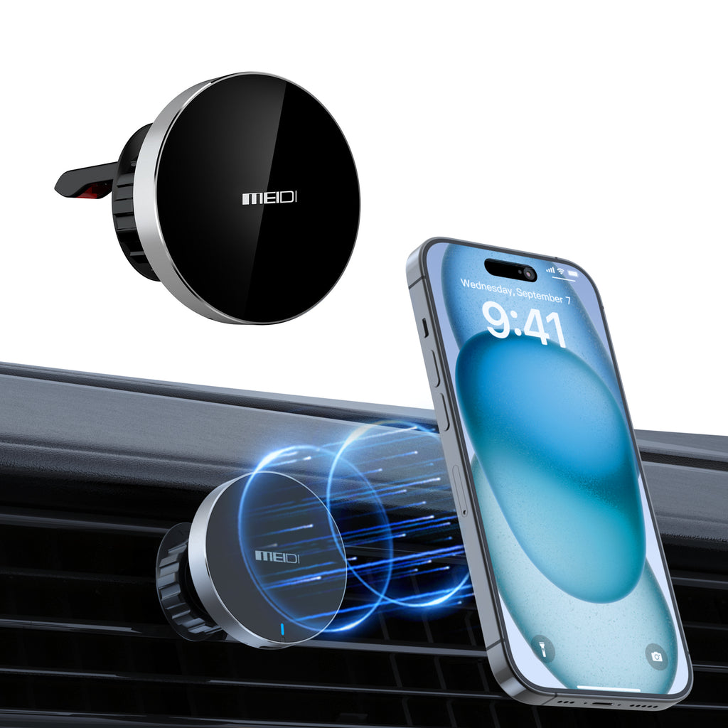 Magnetic Phone Mount for Car, Car Vent Phone Mount with 360 Degree Rotation, Vent Magnetic Phone Holder Compatible with iPhone, Samsung, Android Smartphones & GPS Devices