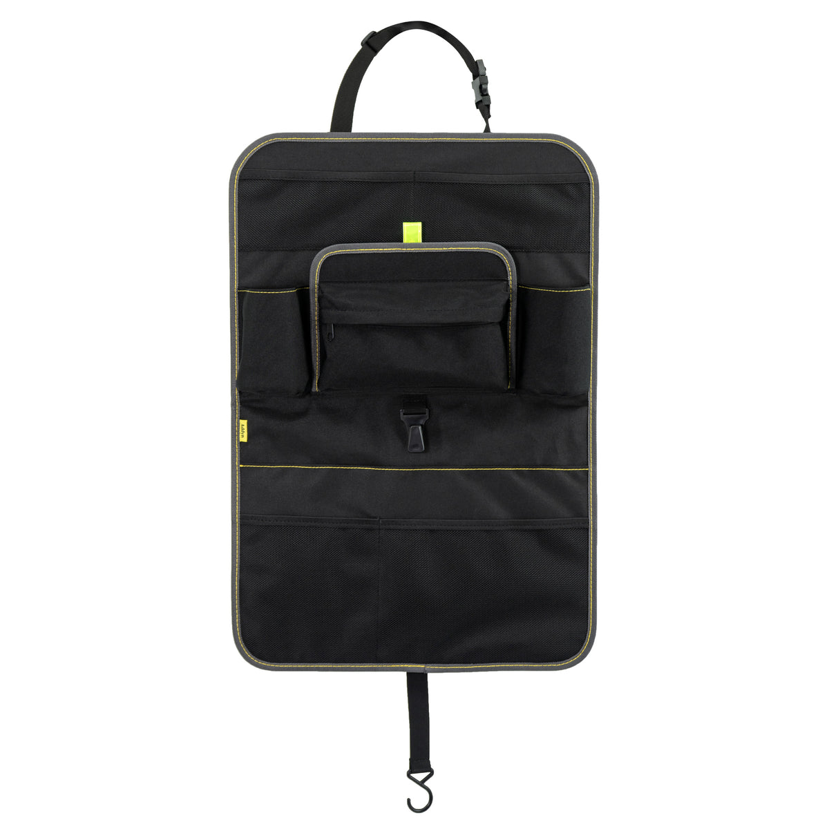 Car Back Seat Organizer with Foldable Tray Table, Multifunctional Seat Back Storage Organizer with Tablet Holder, Travel Storage for Cars, SUVs and Trucks, Black