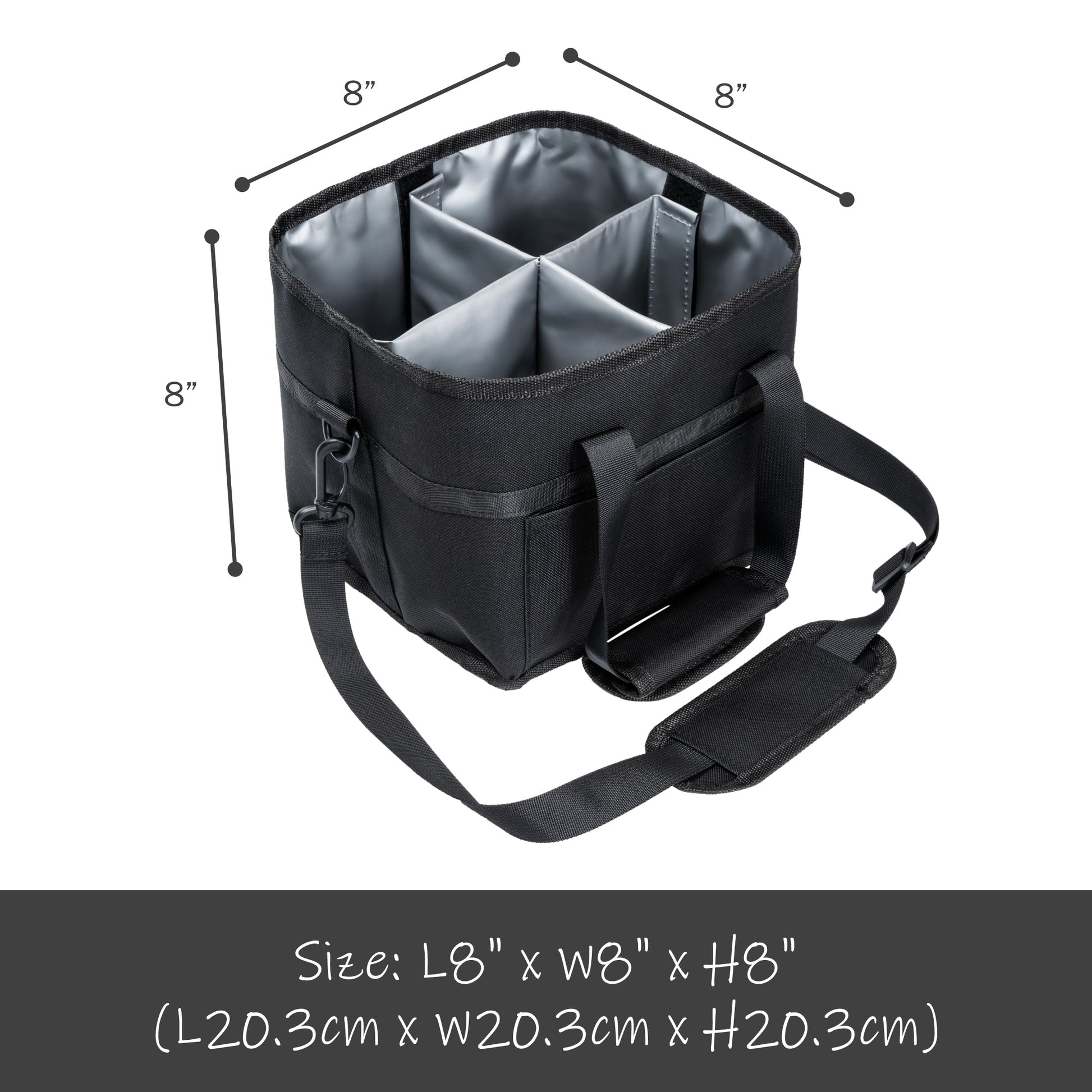 Insulated Drink Carrier Bag with 4 Compartments, Family Size Drink Holder Tote, Leakproof Base, Adjustable Shoulder Strap, Foldable Drink Caddy for Travel, Sports & Outdoor Activities
