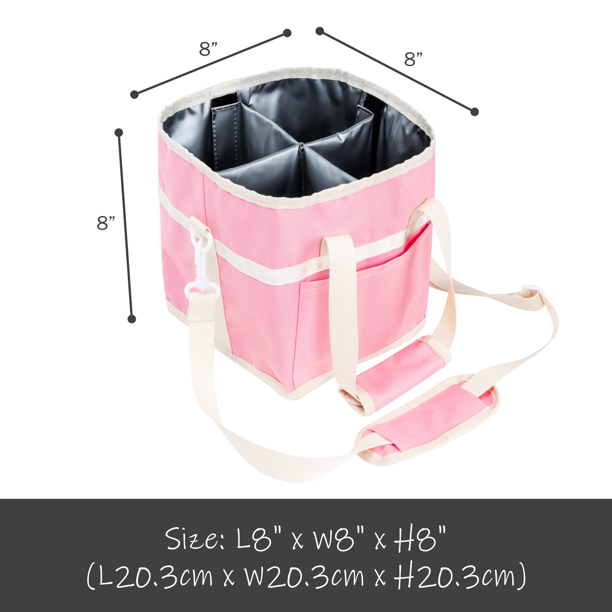 Insulated Drink Carrier Bag with 4 Compartments, Family Size Drink Holder Tote, Leakproof Base, Adjustable Shoulder Strap, Foldable Drink Caddy for Travel, Sports & Outdoor Activities