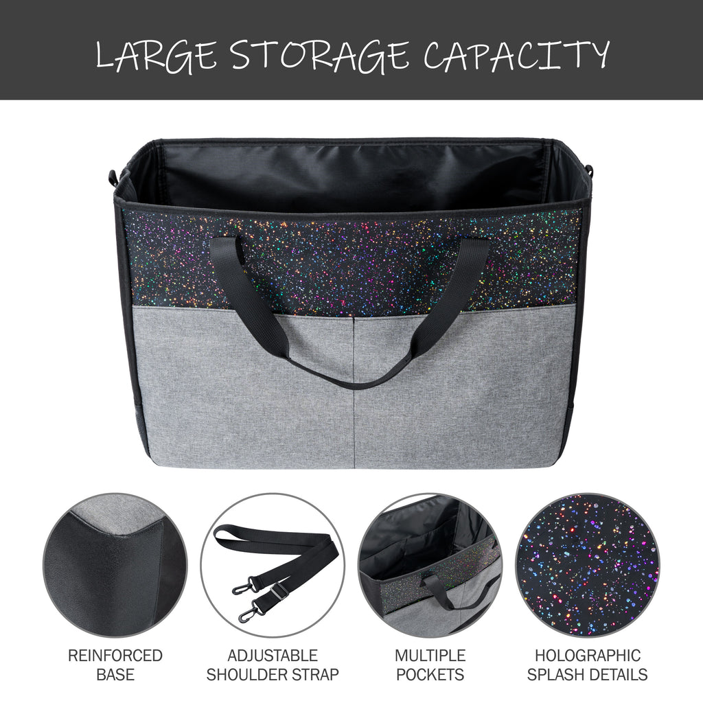 Sparkle Large Car Trunk Storage Bag, Waterproof Vehicle Cargo Organizer Tote with Strong Carry Handles
