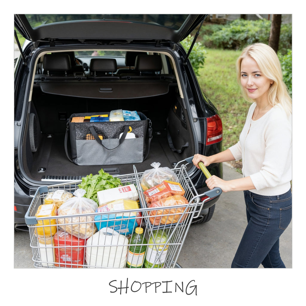 Sparkle Large Car Trunk Storage Bag, Waterproof Vehicle Cargo Organizer Tote with Strong Carry Handles