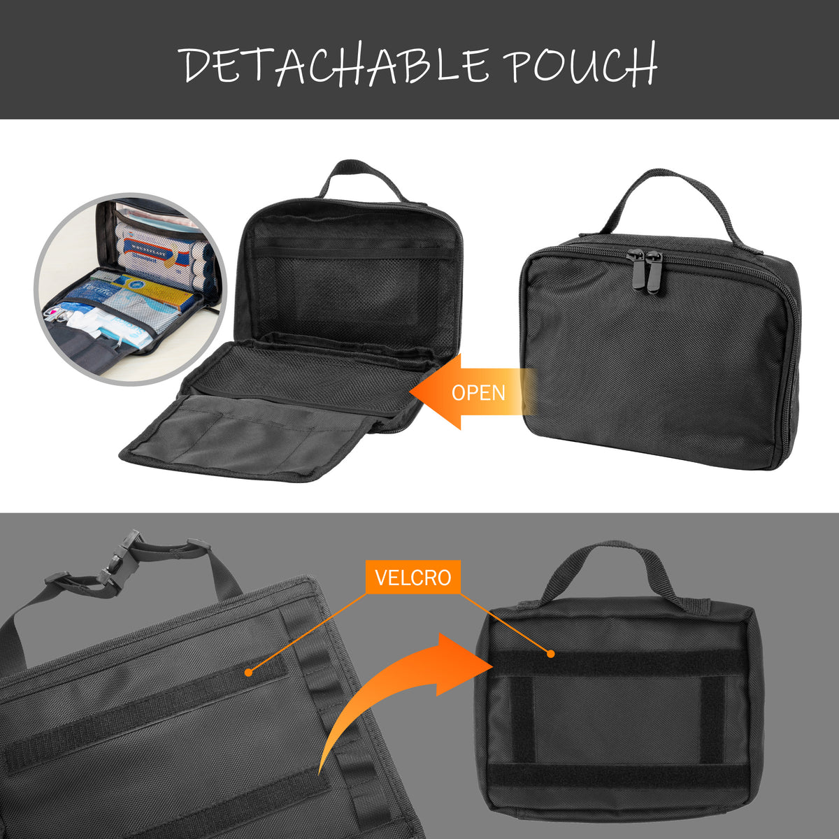 All in One Car Seat Back Organizer, Rollable Convertible Tool Storage Bag, Hanging Backseat Organizer Fits Most Cars, SUVs, Trucks & Jeeps