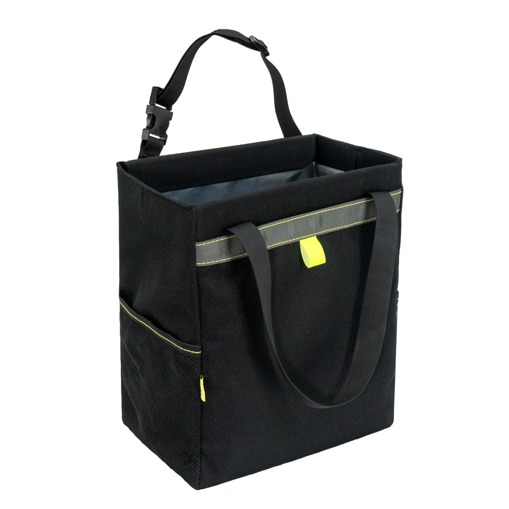 Waterproof Foldable Hanging Car Trash Bin with Magnetic Closure Multi-Pocket Back Seat Storage Organize
