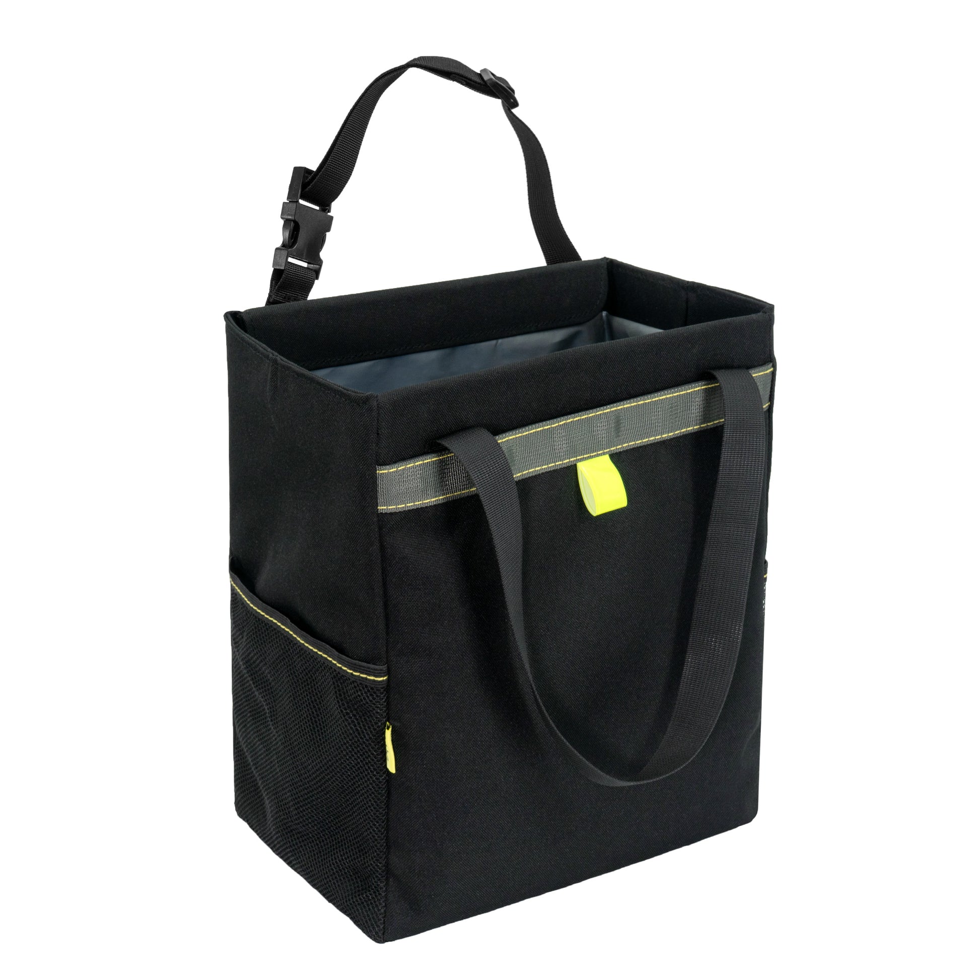 Waterproof Foldable Hanging Car Trash Bin with Magnetic Closure Multi-Pocket Back Seat Storage Organize