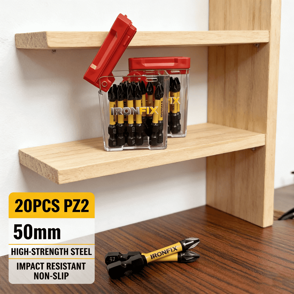 20PCS PZ2 Screwdriver Bits, 50mm Magnetic Pozidriv Drill Bit Set, S2 Steel Impact Driver Bits for Power Drill, Woodworking & Home Repair