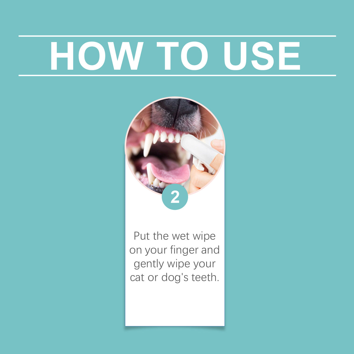 Dental Finger Wipes for Dogs and Cats, 50 Count, Plaque and Tartar Remover