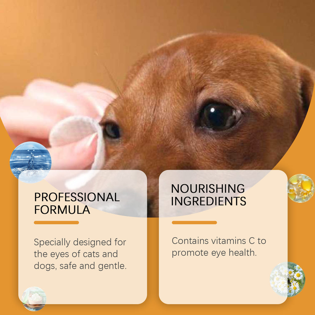Eye Wipes for Dogs and Cats, 60 Count, Gentle Tear Stain Wipes, Chamomile and Witch Hazel