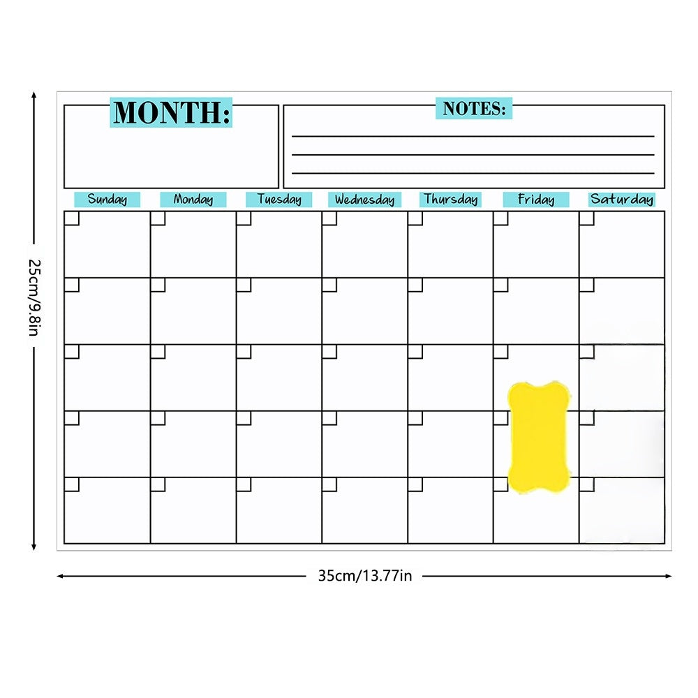 Magnetic Fridge Dry Erase Planner Set, Monthly & Weekly Calendar Whiteboard, Strong Magnetic Backing, Large Writing Area, Kitchen Memo Board for Family