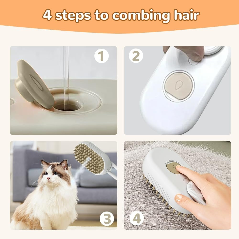 Pet Grooming Brush, Dual Sided Dog Cat Massage Comb, Gentle Floating Hair Remover Shedding Brush