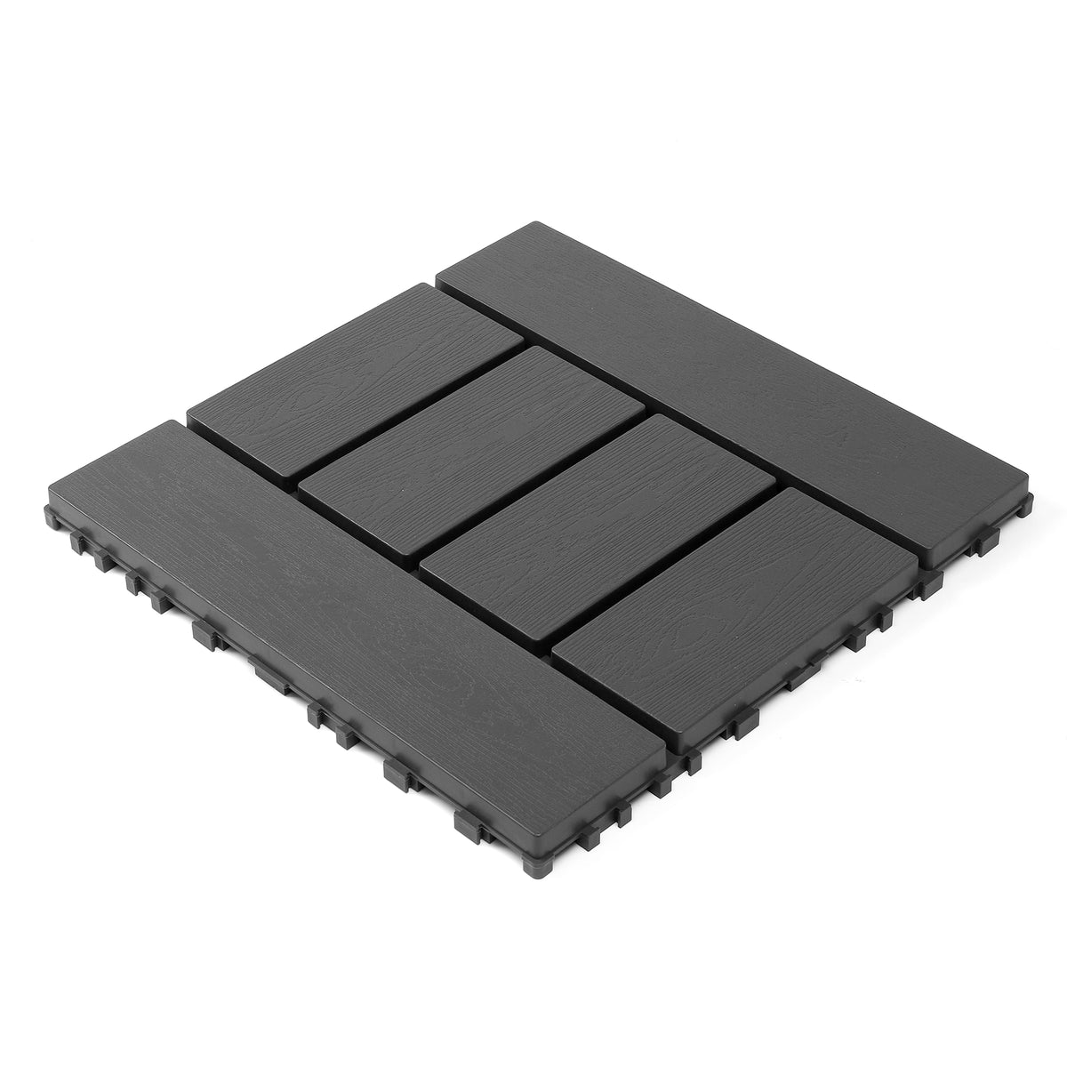 AEELLEEA 44 Pack Interlocking Plastic Deck Tiles, 12"×12" PP Patio Floor Tiles, Non-Slip Drainable Outdoor Flooring for Balcony, Poolside, Backyard