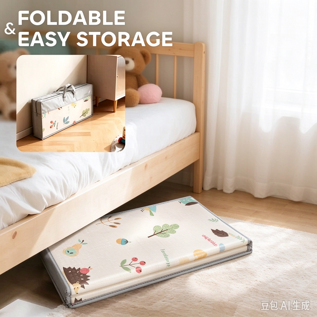AEELLEEA Foldable XPE Baby Play Mat Double Sided Waterproof Non Slip Crawling Mat For Playpen Indoor Outdoor Picnic