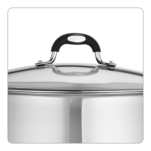 AEELLEEA Stainless Steel Stock Pot with Glass Lid, Large Cooking Pot with Dual Side Handles for Soups, Pasta and Stews